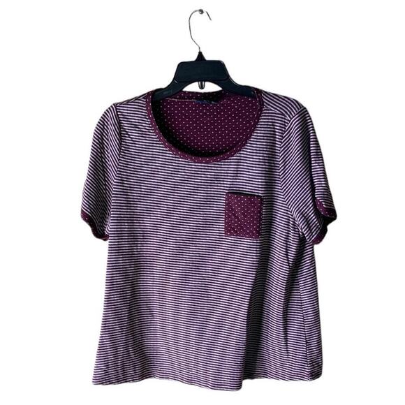 ModCloth Top Women's Size 1X Stripes Front Pocket Short Sleeves T-Shirt - Picture 1 of 7